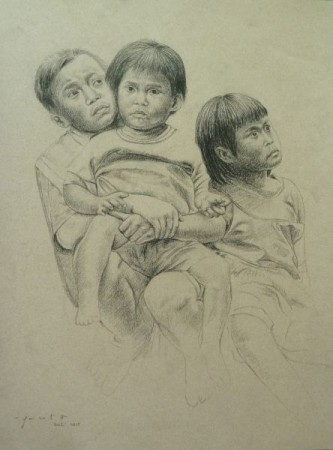 Faizal - Bugis Sulawesi children
 47 x 37.5 cm
 pencil drawing on paper